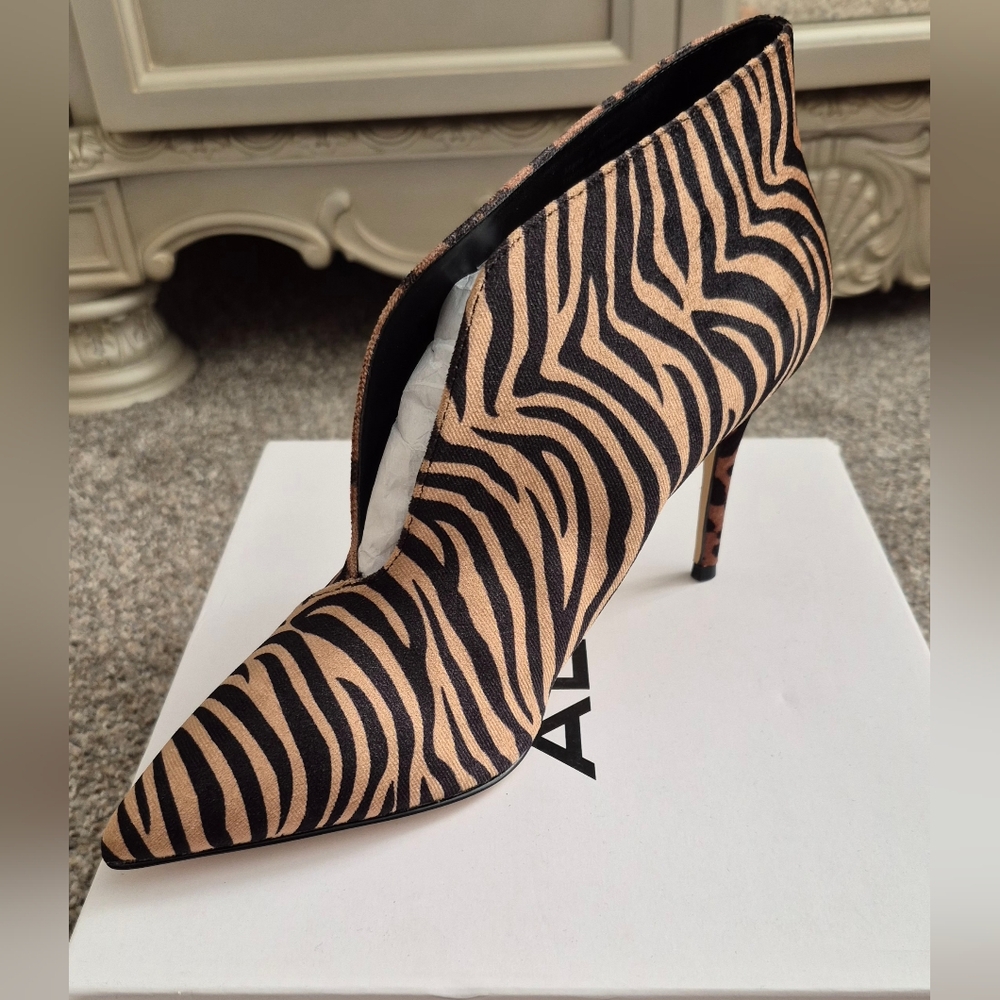Aldo Zebra Print Heeled Ankle Boots